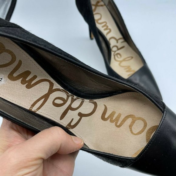 Sam Edelman Calf Hair Desiree Black Slip On Pointed Toe Stiletto Pump Heels 6.5M - Picture 4 of 9